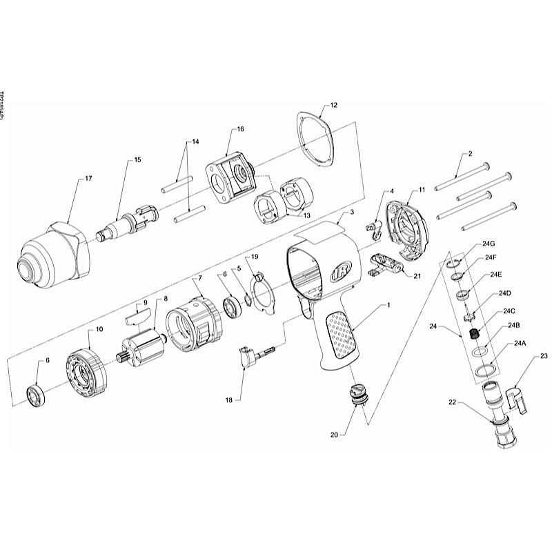 Diagram Diagram and Parts List for IR2130AP  Ingersoll Rand Wrench
